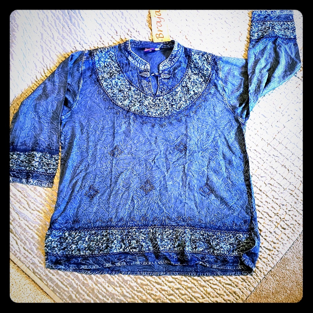 XL Light Blue Blouse NWT